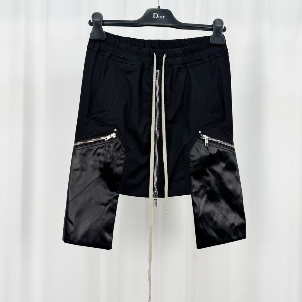 Authentic Rick Owens Black Satin Detail Skirt